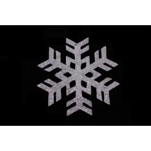 Снежинка пластик сребро,1мод.,15см(1х200)