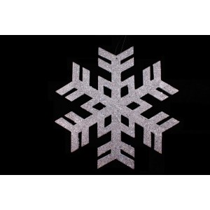Снежинка пластик сребро,1мод.,25см(1/150)