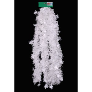 Гирлянд бял снежинки,1мод.,6х200см(1х120)