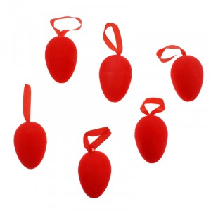 Яйца висящи плюш червени ,5cm,S/6(6X216)