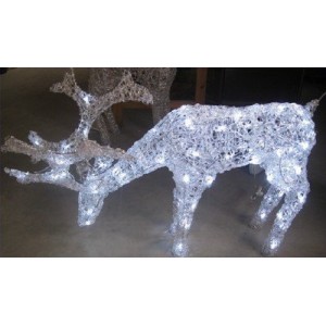 Елен прозрачен “пие вода“ - размер H55/L85см, 80 бели LED /диодни/ лампички. Външна употреба.