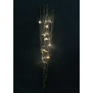 Светещи златни клонки с брокат - размер H80см - 20 топло бели LED /диодни/ лампички, на батерии. Вътрешна употреба.