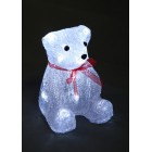 Мече бяло - размер H20см, 20 бели LED /диодни/лампички. Вътрешна употреба.