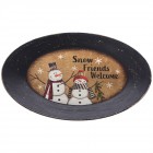 Дървена чиния SNOW FRIENDS WELCOME, 24х37 см