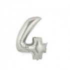 Фолиев балон с клечка цифра “Четири“, сребро 30СМ