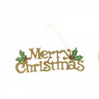 Висящ надпис Merry Christmas златен брокат, 35Х12CM