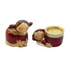 Керам. ангелчета-поставка свещ,9х7х8,5см.,2м.,4/64