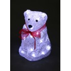 Мече бяло - размер H20см, 20 бели LED /диодни/ лампички. Външна употреба.