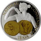 Сребърна монета „Диана, Богинята на лова“, с частично златно покритие Сребърна монета „Диана, Богинята на лова“, с частично златно покритие