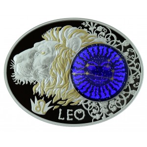 Сребърна монета „Зодиакални знаци - Лъв“