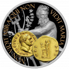 Сребърна монета „Нептун, Богът на океаните и водите“, с частично златно покритие Сребърна монета „Нептун, Богът на океаните и водите“, с частично златно покритие