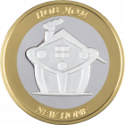 Сребърна паричка за късмет „Нов дом“, с частично златно покритие Сребърна паричка за късмет „Нов дом“, с частично златно покритие