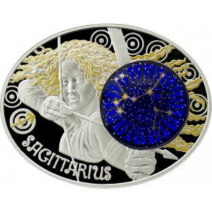 Сребърна монета „Зодиакални знаци – Стрелец“