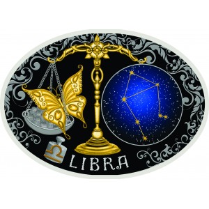 Сребърна монета „Зодиакални знаци – Везни“ Сребърна монета „Зодиакални знаци – Везни“