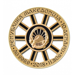 Сребърна монета „Колелото на щастливата съдба, Богинята Фортуна“, с цялостно златно покритие