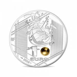 Сребърна монета "Велики спортни събития – Уефа ЕВРО 2016- Силен удар", с частично златно покритие