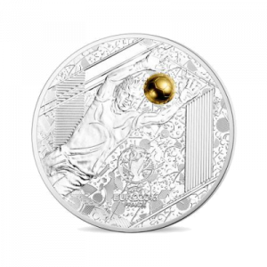 Сребърна монета "Велики спортни събития - УЕФА ЕВРО 2016 - Умело спасяване", с частично златно покритие