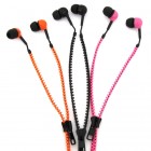Zip Style Earphones - Orange