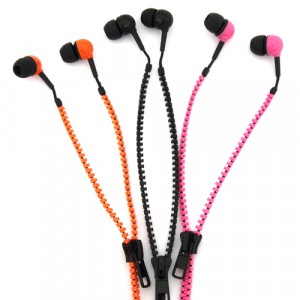 Zip Style Earphones - Orange