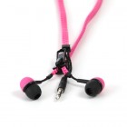 Zip Style Earphones - Pink