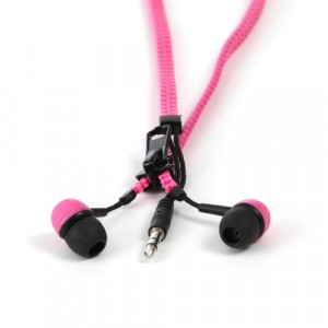 Zip Style Earphones - Pink