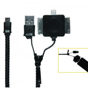 Zip Style USB Charger - Black