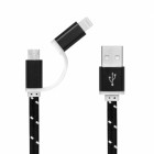 Dual USB Ladekabel (200cm) - iPhone 5/6 und Micro USB