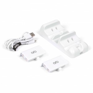 XBOX ONE S Dual Charge Dock & Batteries - White